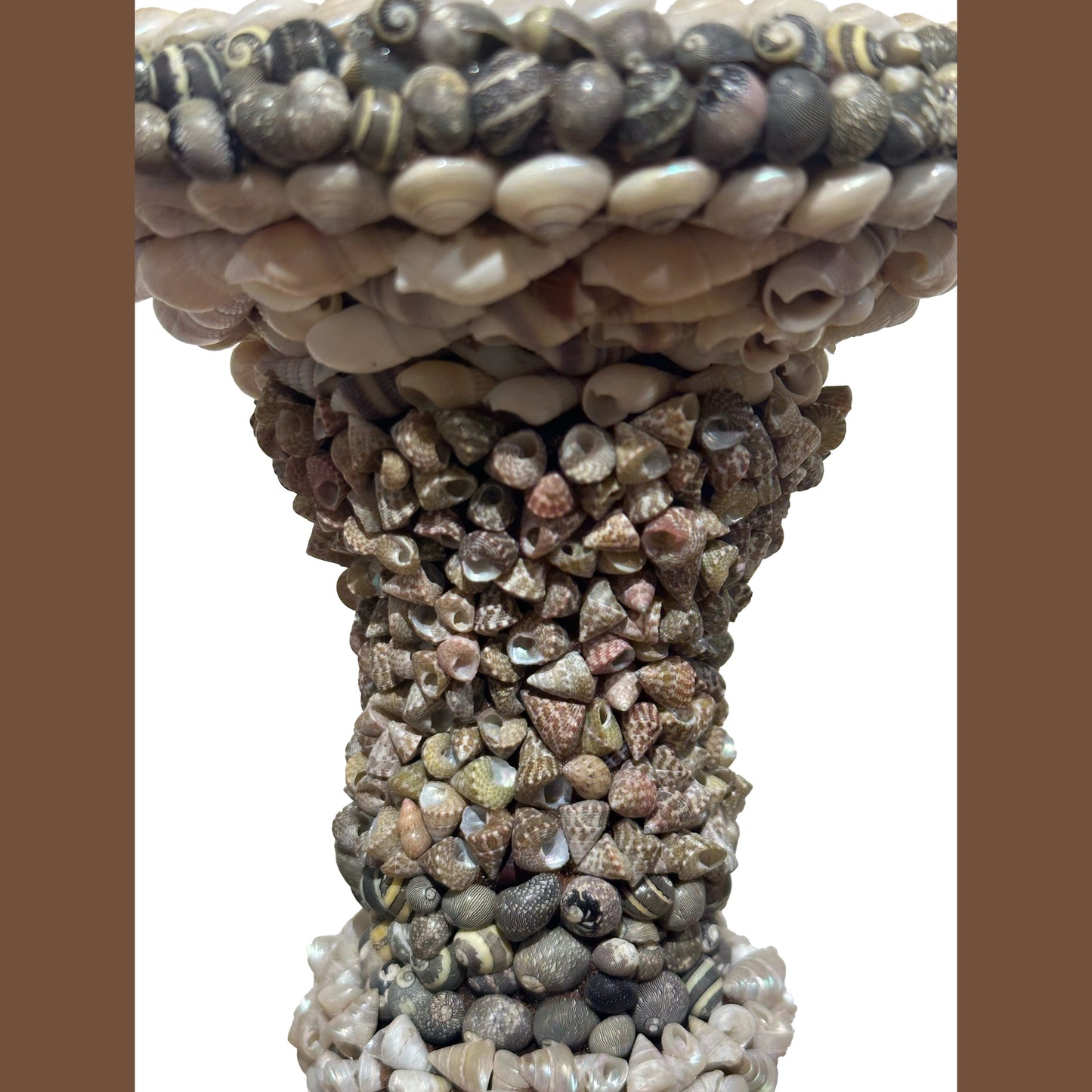 Folk Art Sailor's Shellwork Candlesticks