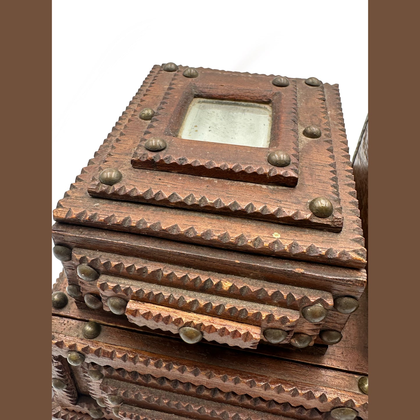 Tramp Art Double Jewelry Chest