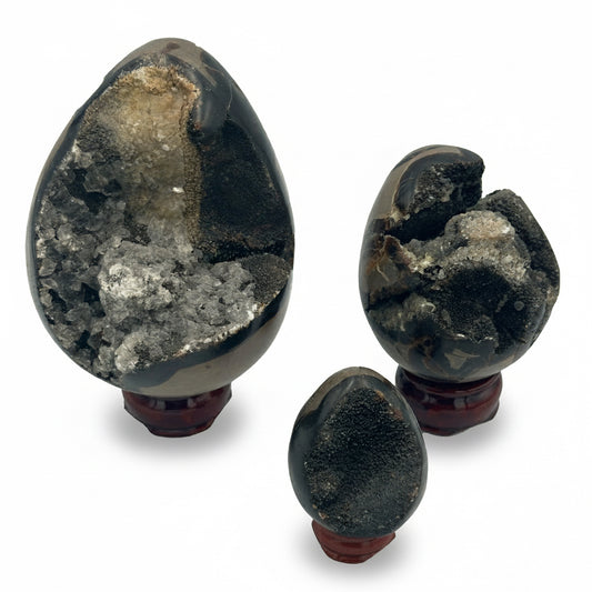 Trio of Septarian Geode Eggs