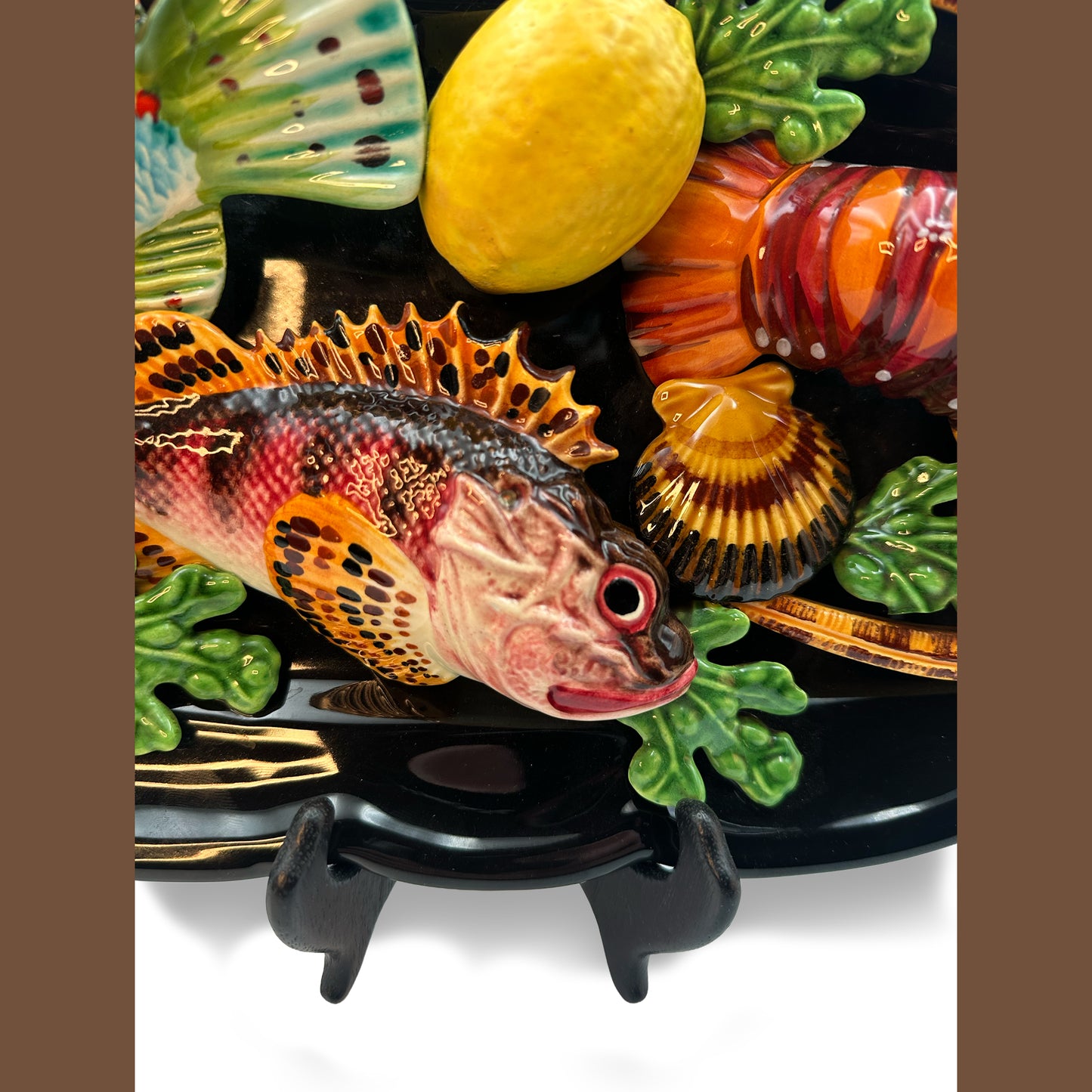 Sea Life Majolica Large Platter