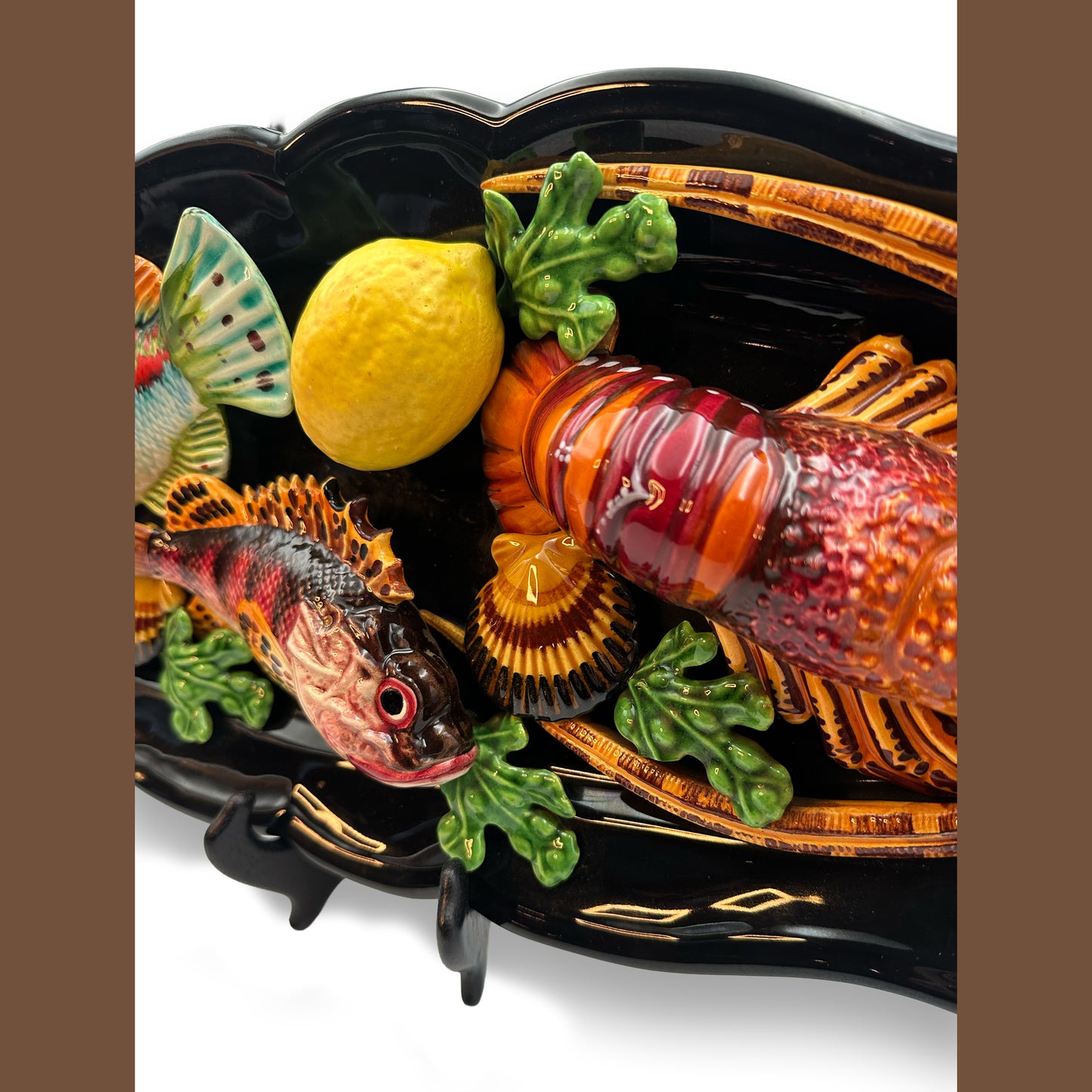 Sea Life Majolica Large Platter