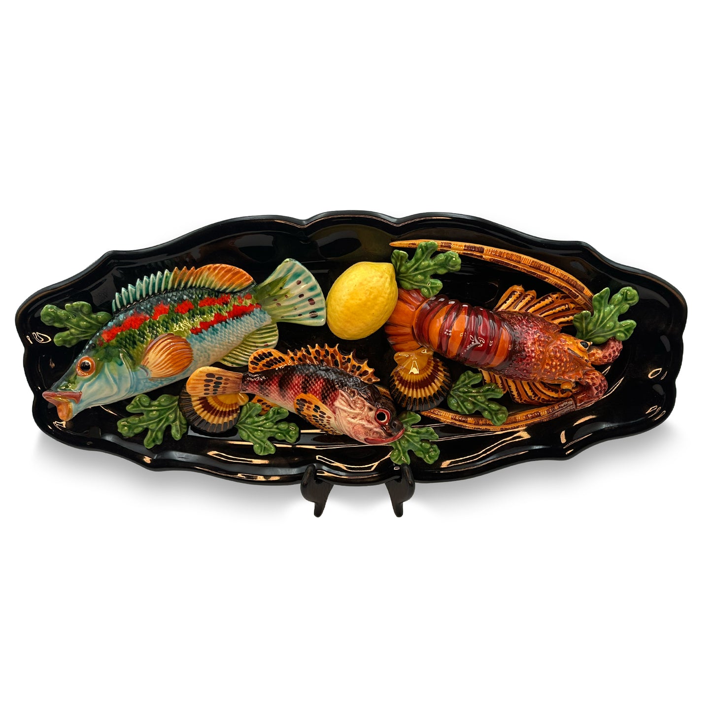 Sea Life Majolica Large Platter