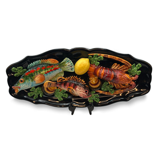 Sea Life Majolica Large Platter