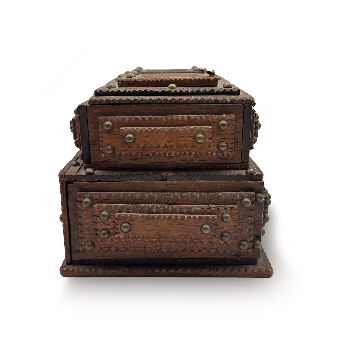 Tramp Art Double Jewelry Chest